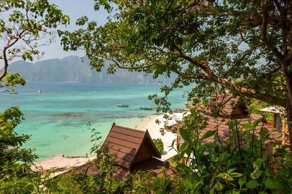 Tolle Aussicht Von Einer Hotelterrasse Auf Phi Phi Island Thailand — Stockfoto