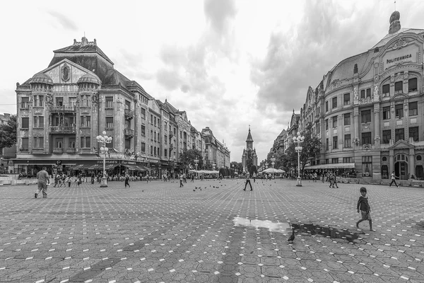 Square Timisoara Downtown Romania — Fotografia de Stock