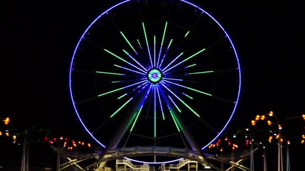 Blinking lights on the carousel — Stock Video