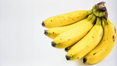 Beyaz Arkaplanda Muz Topluluğu, Potasyum açısından Tropikal Meyve Zenginliği ve Doğal Enerji Beslenme Konsepti
