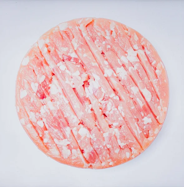 Beyaz Arkaplanda İzole Edilmiş Taze Çiğ Türkiye (Lean Cut), Sağlıklı Kıymalı Kümes Hayvanları, Burger ve Köftelerde Az Yağlı Sığır Yedeği