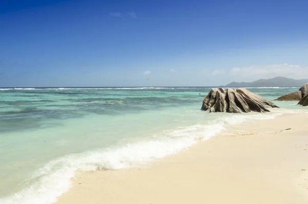 Anse kaynak d'Argent beach La Digue Adası Seyşel Adaları'nda