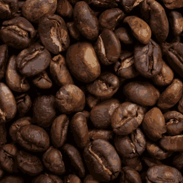 Ziarna kawy organicznej darkbrown — Wektor stockowy