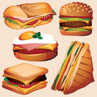 Hamburger, sandviç, hamburger ve aperatif.