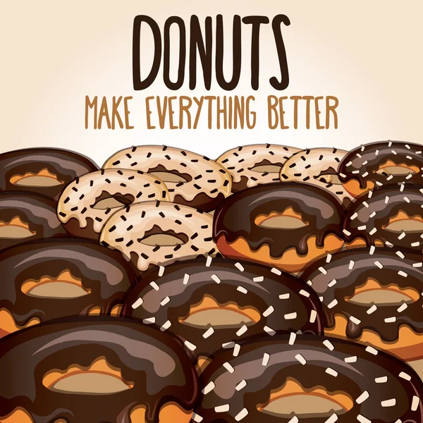 Verzameling van cute cartoon donuts met glaze. — Stockvector