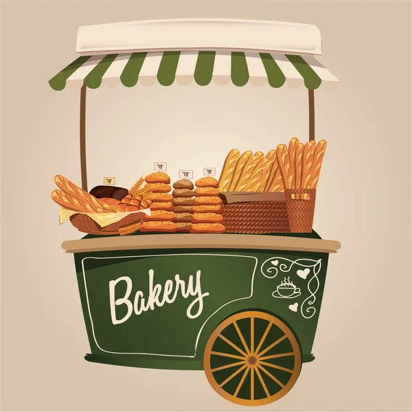 Bakery, Pastry cart. — Stock Illustration Bakery, Pastry cart. Vector Graphics