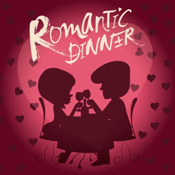 Vector illustration of romantic couple in the cafe — Stock Vector