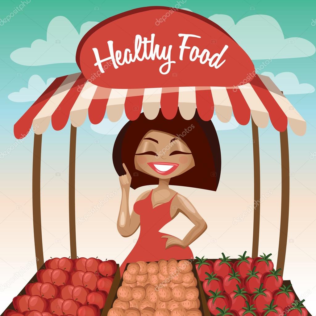 Vegetables and fruits cart with seller girl Stock Vector Image by ©.com #89598364 Vegetables and fruits cart with seller girl Stock Vector Image by ©.com #89598364