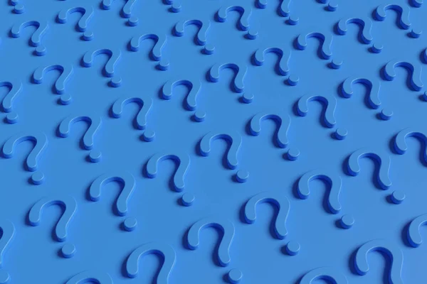 Blue Question Mark Pattern Blue Background Illustration — Stock Photo, Image