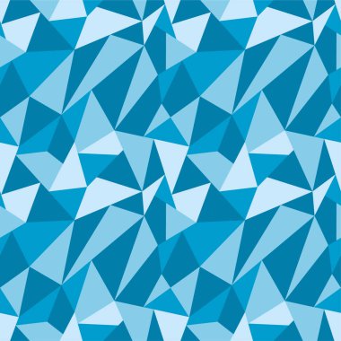 Soğuk renklerde geometrik figürlerin kusursuz deseni. Soyut tekstil baskısı. Vektör illüstrasyonu.