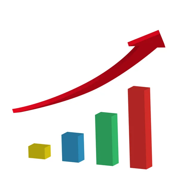 Диаграмма Красной Восходящей Стрелкой Векторная Иллюстрация — стоковый вектор