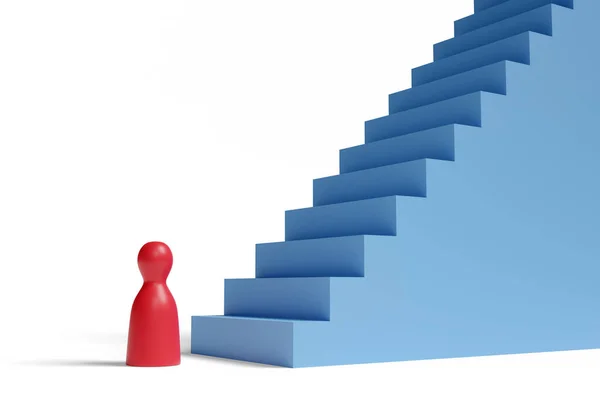 Gyalog Egy Végtelen Lépcső Előtt Illusztráció — Stock Fotó