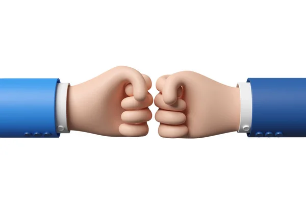 Cartoon Fist Bump Gesture Isolated White Background Illustration — Stock Photo, Image