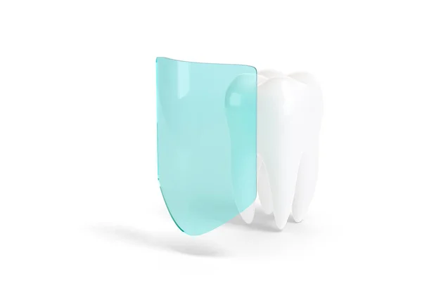 Dente Molare Con Freccia Blu Che Circonda Isolato Sfondo Bianco — Foto Stock