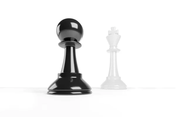 Chess Pawn Looks Bigger King Courage Concept Illustration — Stock Fotó