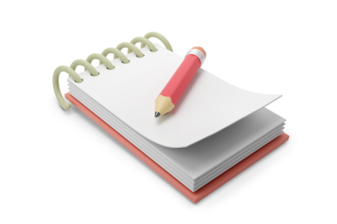 Beyaz arka planda grafit kalemle izole edilmiş çizgi roman tarzı bir defter. 3B illüstrasyon.