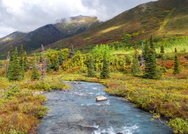 Eagle River, Alaska Güney çatal ile sonbahar sahne