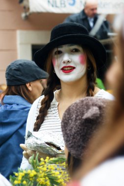 Karadağ, Herceg Novi - 01/31/2016: kadın MIME