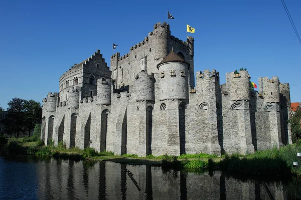 Średniowieczny zamek w Gandawie, Belgia — Zdjęcie stockowe