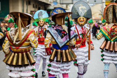 Karnaval katılımcılar toplantıya, İspanya