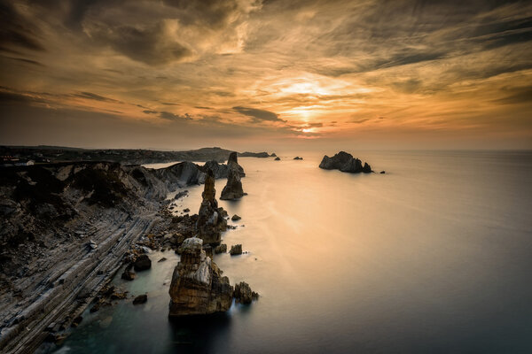 Liencres rocks on coast in Spain