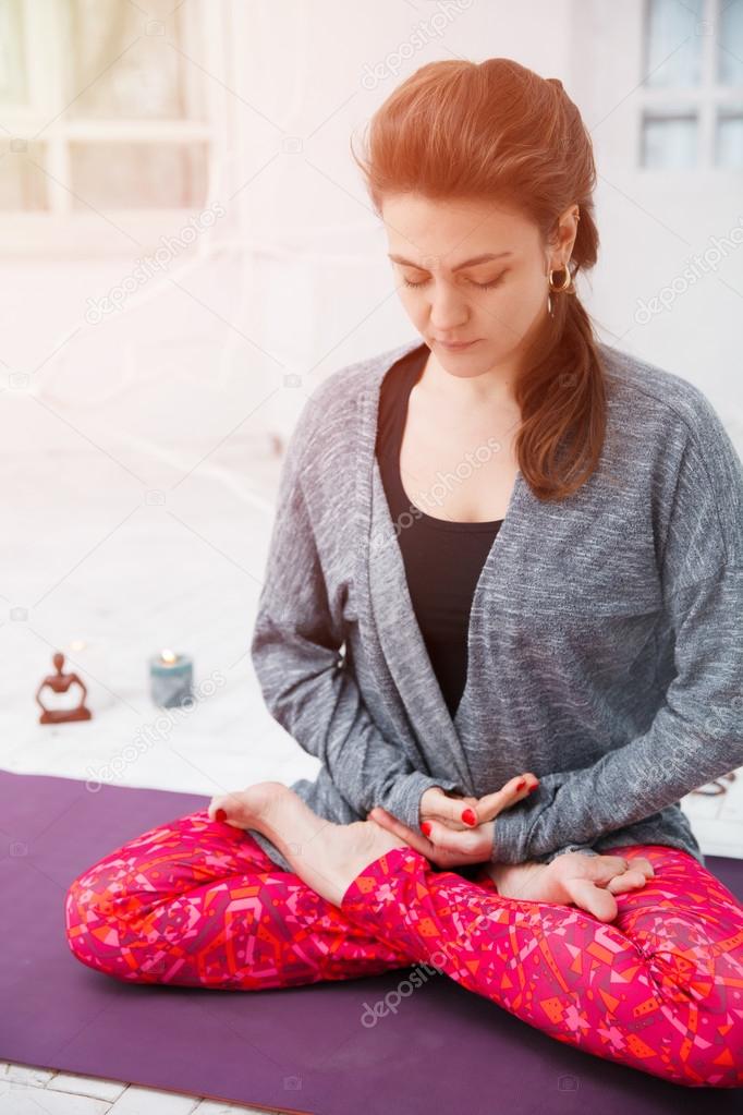 Woman having yoga meditation