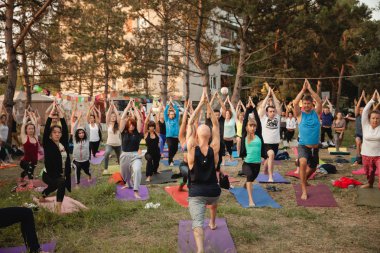 Avatar Yoga Festivali sırasında Jani Jaatinen aka Gokulacandra açık hava uygulaması