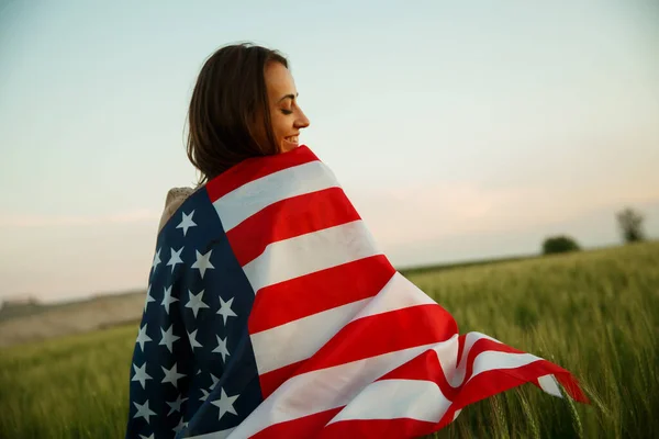 4th of July. USA independence day celebrating with national American flag — Stock Photo, Image