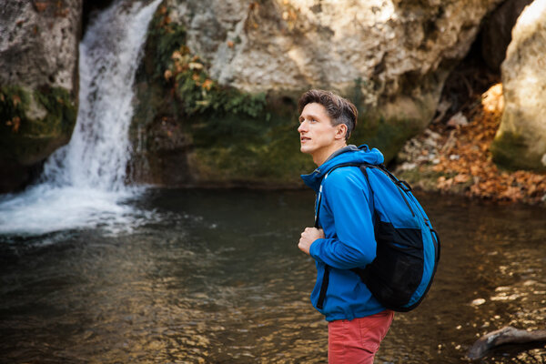 Man hiking in the forest