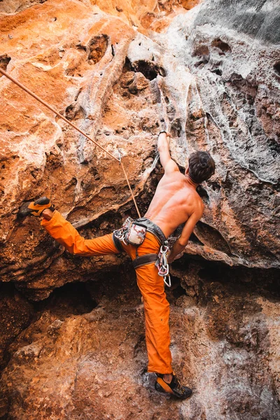 Bold choice - rock climbing — Stock Photo, Image