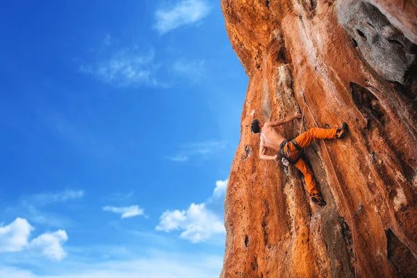 Bold choice - rock climbing Stock Photo