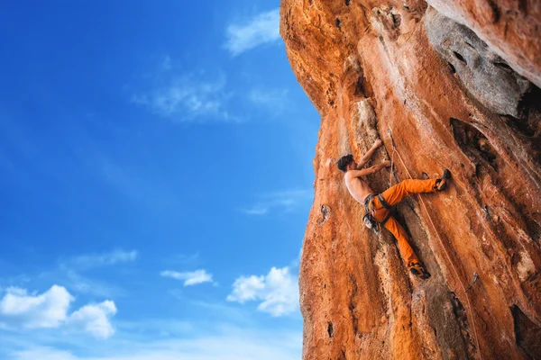 Bold choice - rock climbing Stock Picture