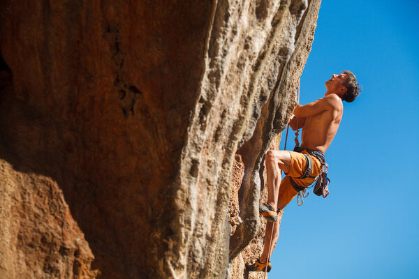 Rock climbing close-up