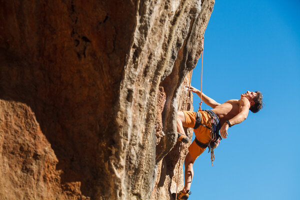 Rock climbing close-up