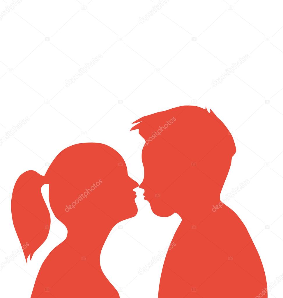 Couple Kissing Pair Of Lovers On Transparent Background Stock