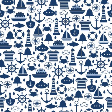 Duvar kağıdı, not defteri ve diğer tasarım için deniz seamless modeli