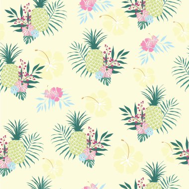 Ananas ile Hawaii Dikişsiz desen