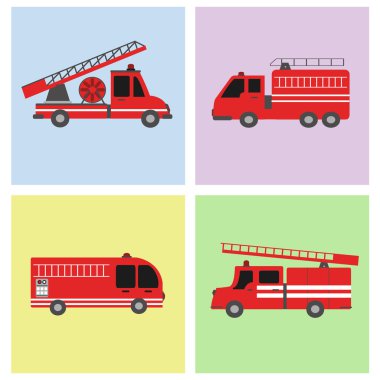 Transportation Fire truck flat icon clipart