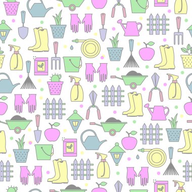 Bahçe aletleri, sarf malzemeleri ve Çiçeklik ile Seamless Modeli