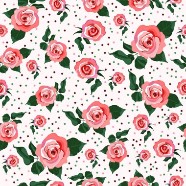 Pembe çiçekler ve dalları ile çiçek seamless modeli