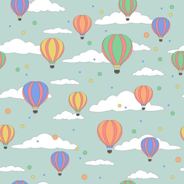 Renkli sıcak hava balonlarının vektör çizimi