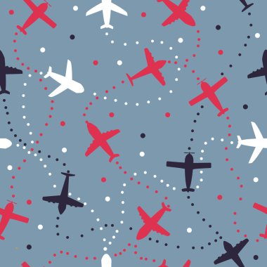 Bebek çocuk seamless modeli uçaklar ile