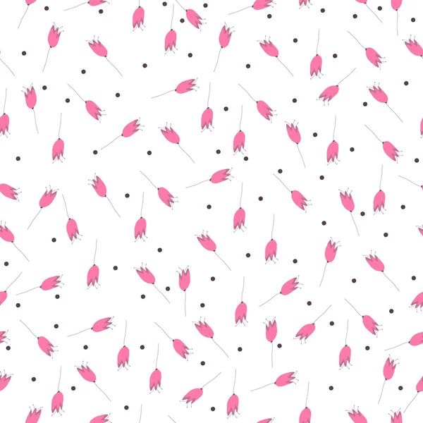 Квітковий безшовний візерунок з рожевими квітами і гілками — стоковий вектор