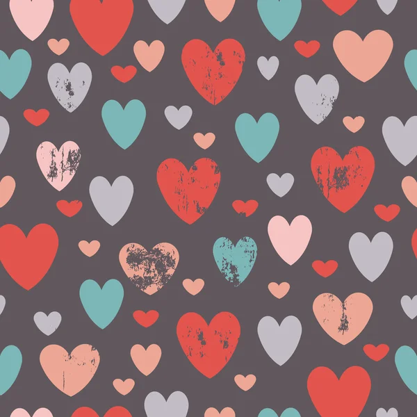 Mignon motif sans couture avec des cœurs — Image vectorielle