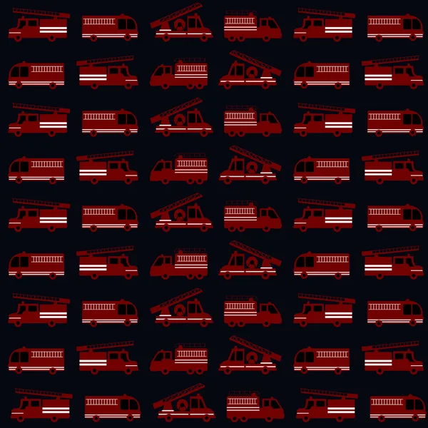 Nahtloses Muster mit verschiedenen Feuerwehrfahrzeugen — Stockvektor