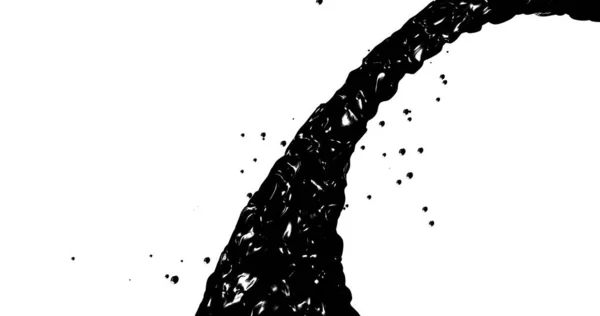 Abstrakcyjny Czarny Przepływ Tekstura Płynów Olejowych Ruchu Graficznego Renderowanie — Zdjęcie stockowe