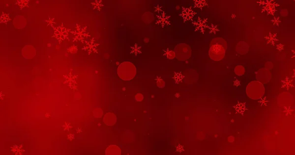 Golden Confetti Red Snowflakes Bokeh Lights Ray Light Red Merry — Stock Photo, Image