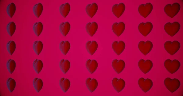 다색적 심장을 로맨틱 패턴이죠 발렌틴스의 어머니 기념일 초대장 렌더링 — 스톡 사진