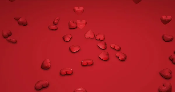 Романтические Милые Падающие Многоугольные Сердца День Святого Валентина Фон Свадебного — стоковое фото