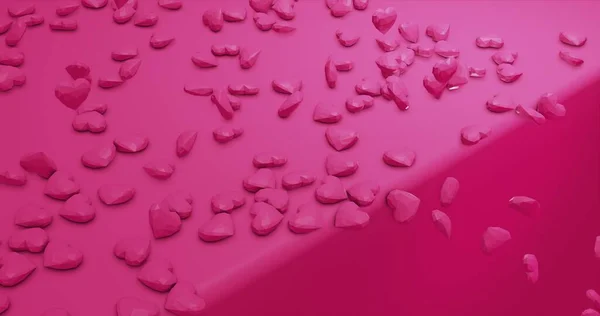 Romántico Lindo Caída Corazones Poligonales Día San Valentín Fondo Del — Foto de Stock